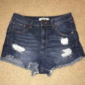 High wasted jean shorts